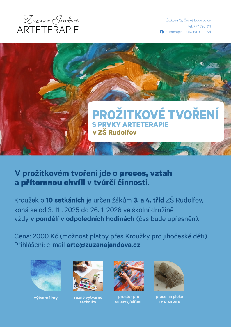Prožitkové tvoření s prvky arteterapie, ZŠ Rudolfov